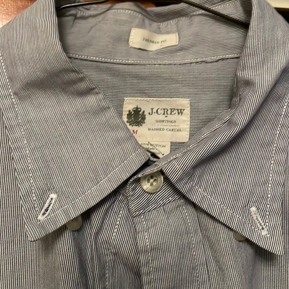 J. Crew Washed Casual Pinstriped Oxford button down shirt - Picture 2 of 5